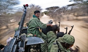 Militiamen under Sheik Ahmed Madobe are vie for control of Shobley, a town in Somalia, in 2011. (Photo: Sven Torfinn for the New York Times)