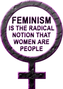 "Feminism is the radical notion that women are people." by Marie Shear, reviewing Kramarae and Treichler's A Feminist Dictionary in the news journal New Directions for Women (1986)