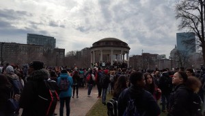 Boston high schoolers and middle schoolers walking out against cuts in education, self organized by a group of teenage students. Photo Credit: Andy Moxley