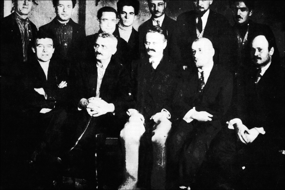 Some leading Left Oppositionists at a meeting in Moscow, 1927 - Trotsky seated centre