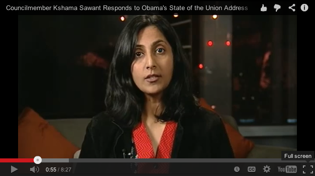VIDEO: Kshama Sawant Responds to Obama’s State of the Union Address