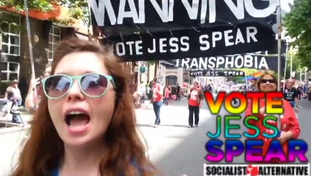 Video: Socialist Candidate Jess Spear on the March at LGBTQ Pride