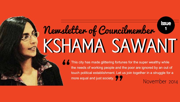 Newsletter of Councilmember Kshama Sawant #1