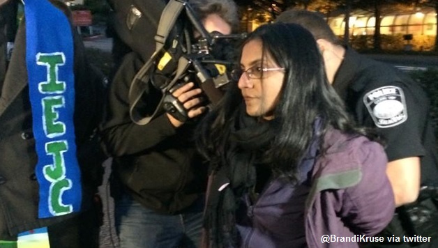 Kshama Sawant being arrested on November 19, 2014