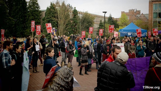 $15 Wage Law Begins in Seattle with Resistance From UW, Metro
