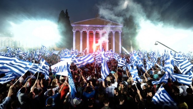 Greek election rally