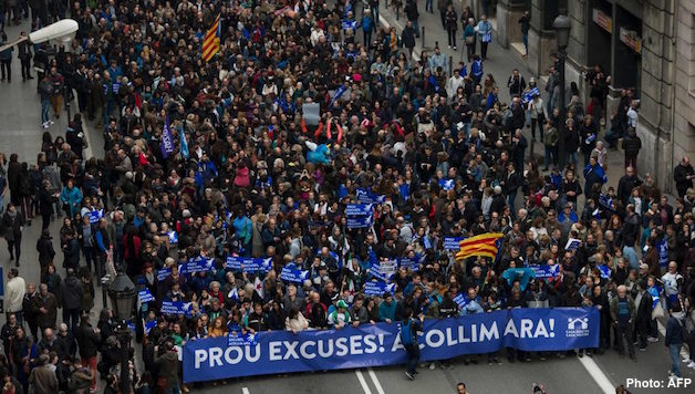 Catalonia: Historic Demonstration in Barcelona in Support of Refugees