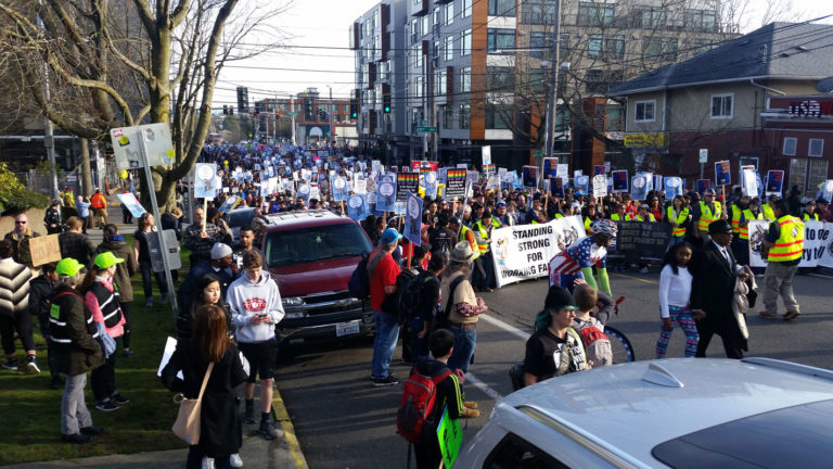 Thousands march in Seattle for MLK Day