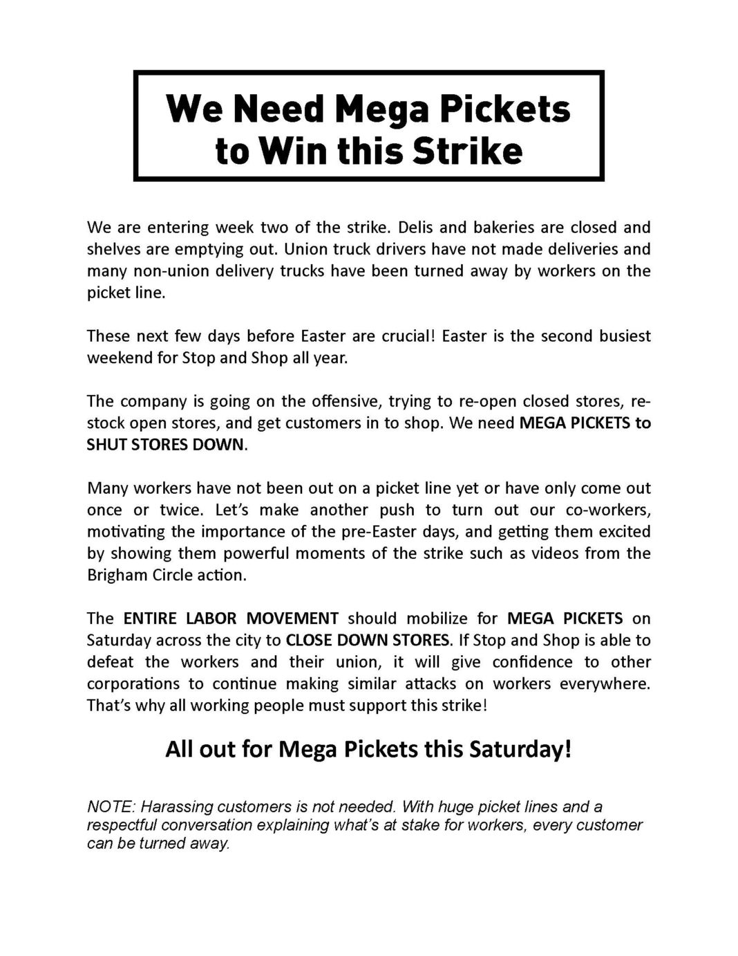 Stop & Shop Strike Over A Review and Lessons for the Future