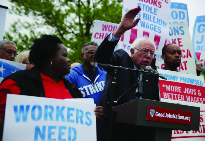 Senators Sanders, Schumer, And Murray Rally With Fair Living Wage Activists On Raising Minimum Wage