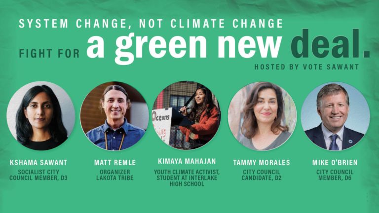 Seattle City Council Candidates &  Residents Gather to Build the Movement for the Green New Deal
