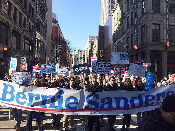 One Thousand March for Bernie in Boston