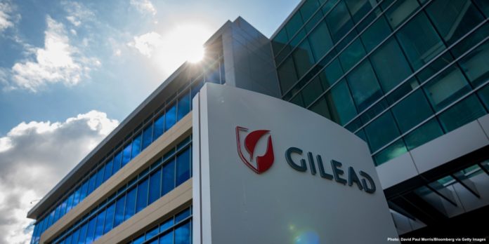 The Gilead Sciences Inc. headquarters in Foster City, Calif., on March 19, 2020. Photo: David Paul Morris/Bloomberg via Getty Images