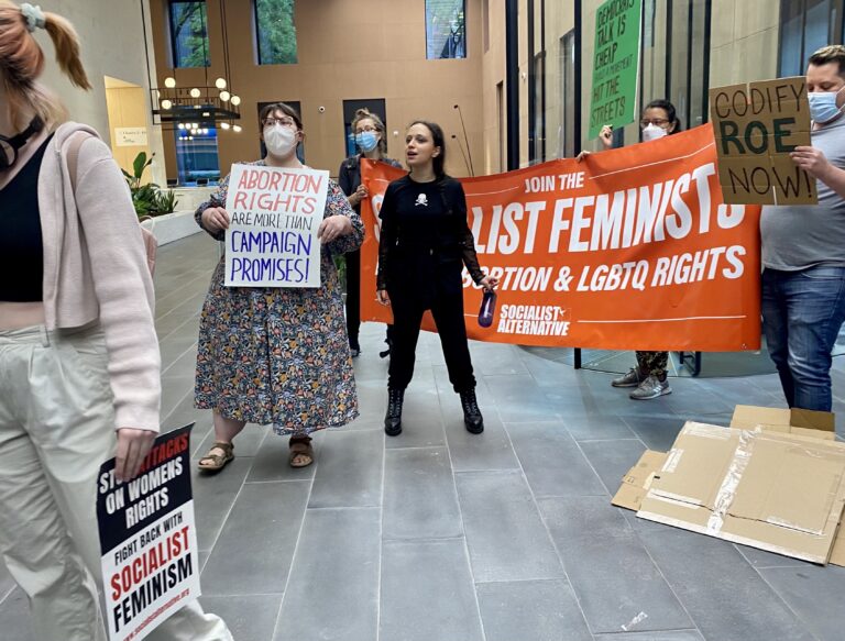 Socialist Feminists in New York Sit-In At Chuck Schumer’s Office